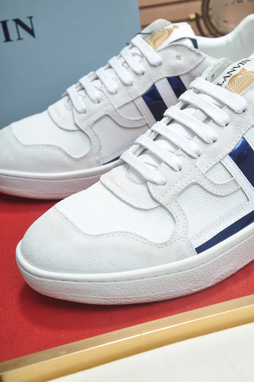 Men's men's shoes💰540💶[LANVIN] The latest lace-up fashionable casual couple sneakers, high-quality CLAY couple series‼ ️ The latest trendy products of the season 🌈Many bloggers have planted grass and purchased the original open-mold customization. The upper and outsole are sewn with mark threads without edge sealing. A variety of material splicing combination design. Very versatile for fashionable and casual wear. Comfortable on the feet. Self-recommended. Upper cowhide + cow suede + breathable mesh lining. Foot-padding cowhide. Exclusive original open-mold clear logo rubber outsole ⚠️Couple standard size 36-40 for women and 38-44 for men.